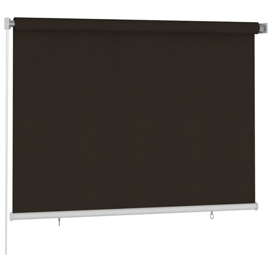 Store roulant d'extérieur 205 (l) x 140 (H) cm marron HDPE - 2