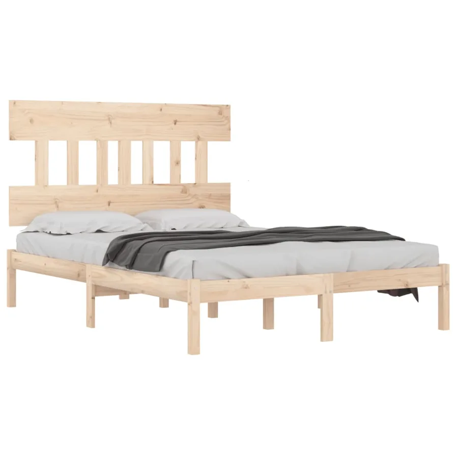 Cadre de lit sans matelas 150x200 cm bois massif - 3