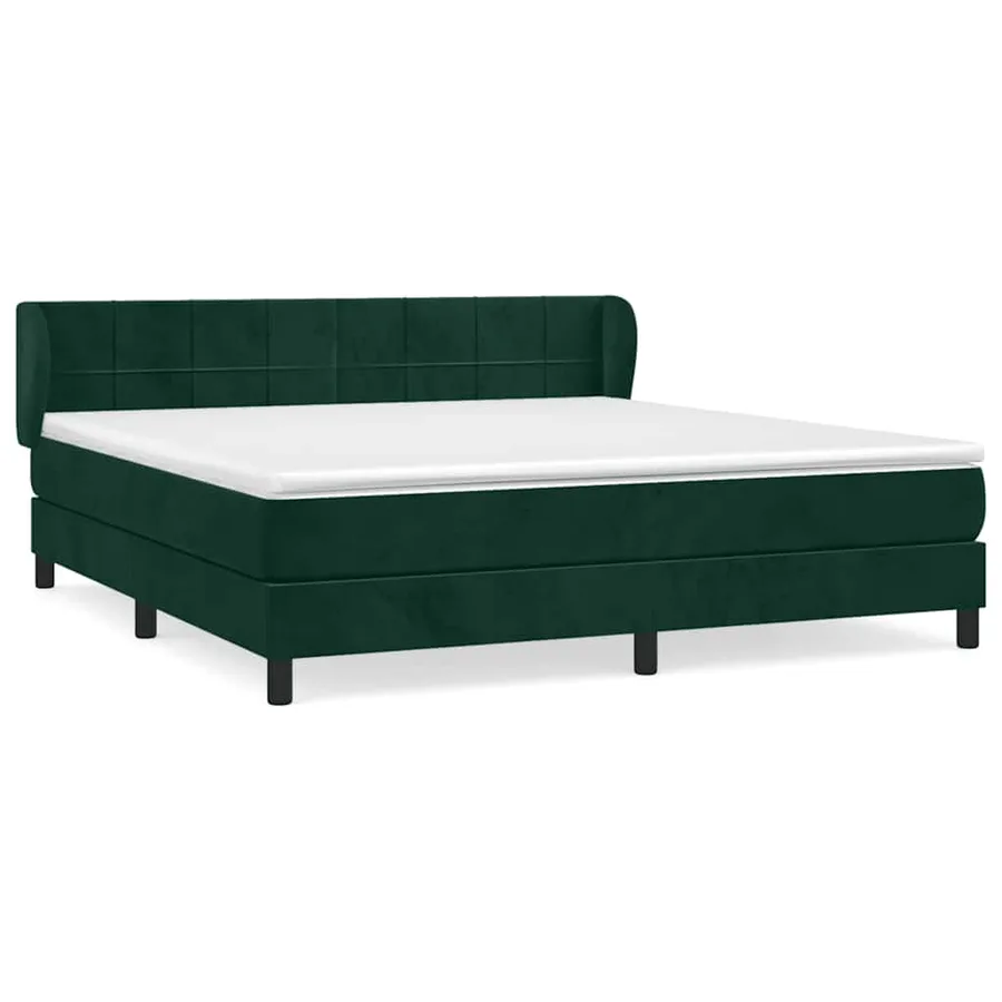 Sommier à lattes de lit et matelas Vert foncé 160x200cm Velours - 2
