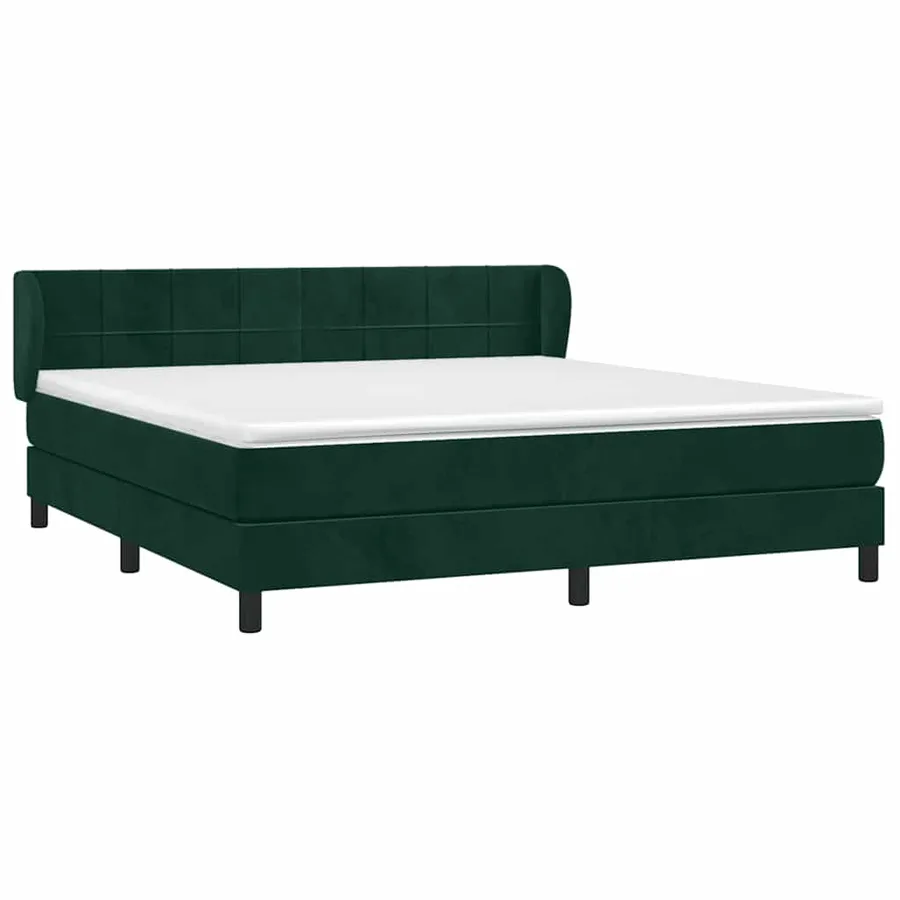Sommier à lattes de lit et matelas Vert foncé 160x200cm Velours - 3