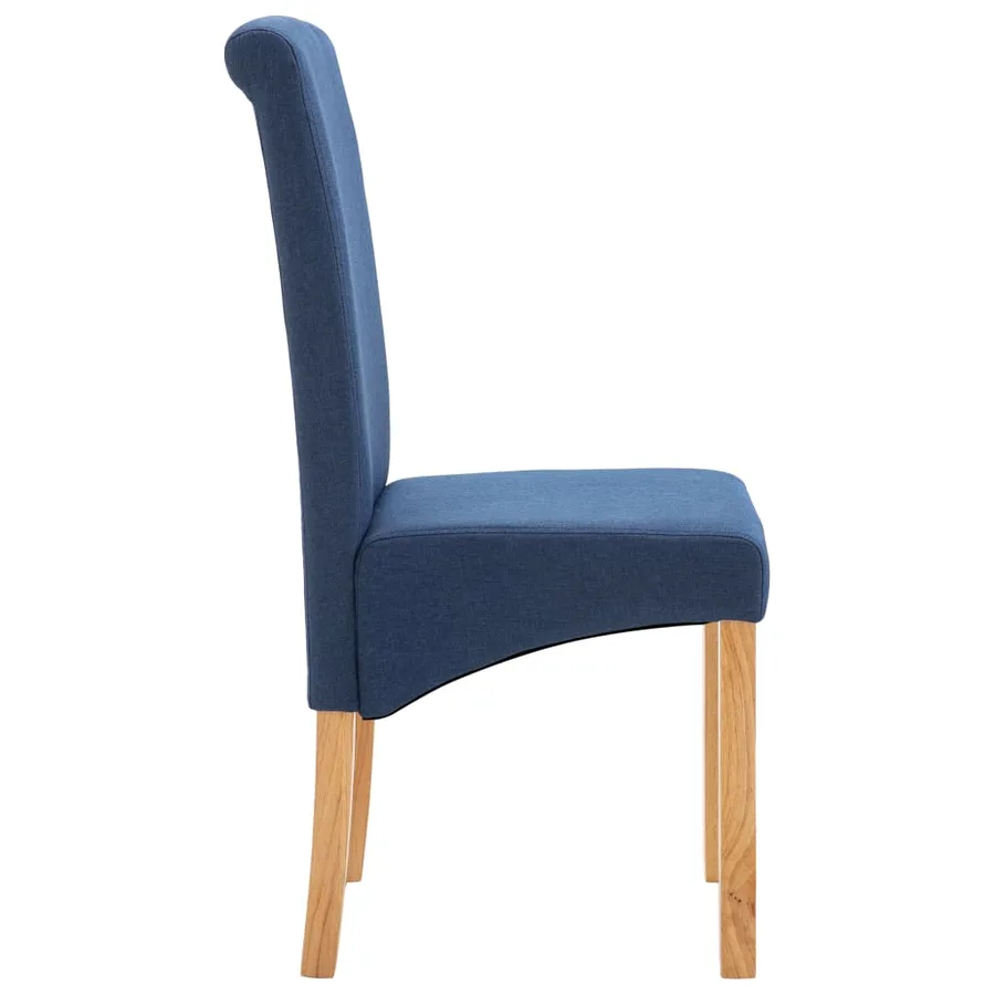 Chaises à manger lot de 4 bleu tissu - 5