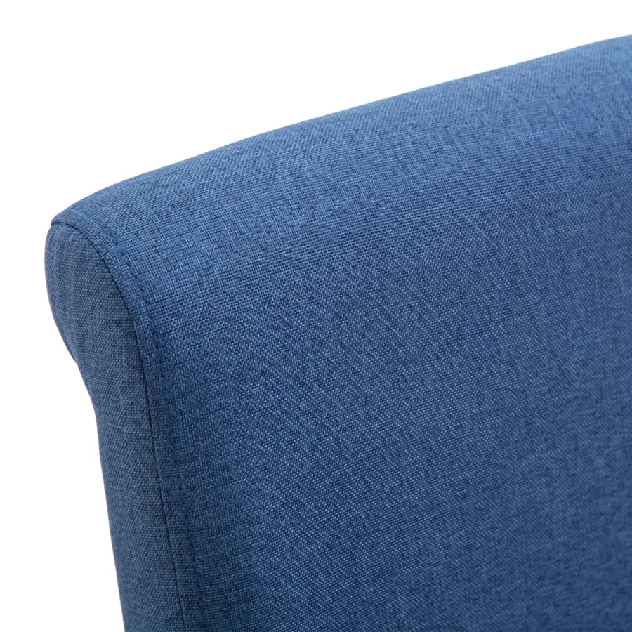 Chaises à manger lot de 4 bleu tissu - 7