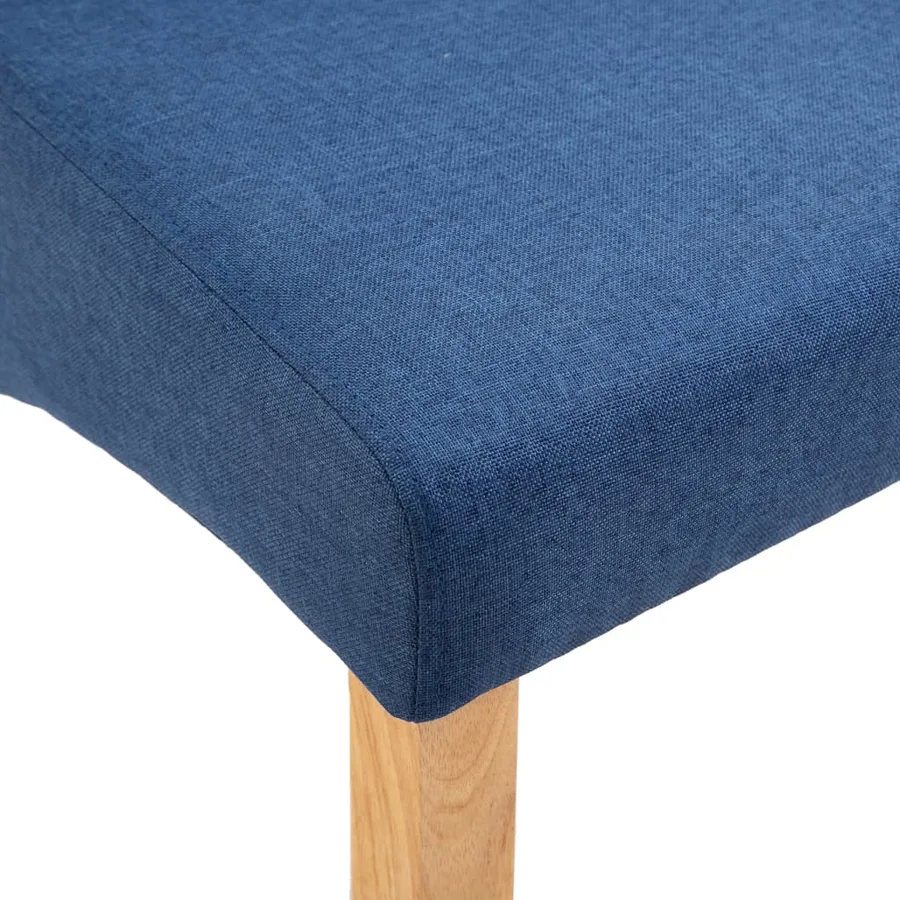 Chaises à manger lot de 4 bleu tissu - 8