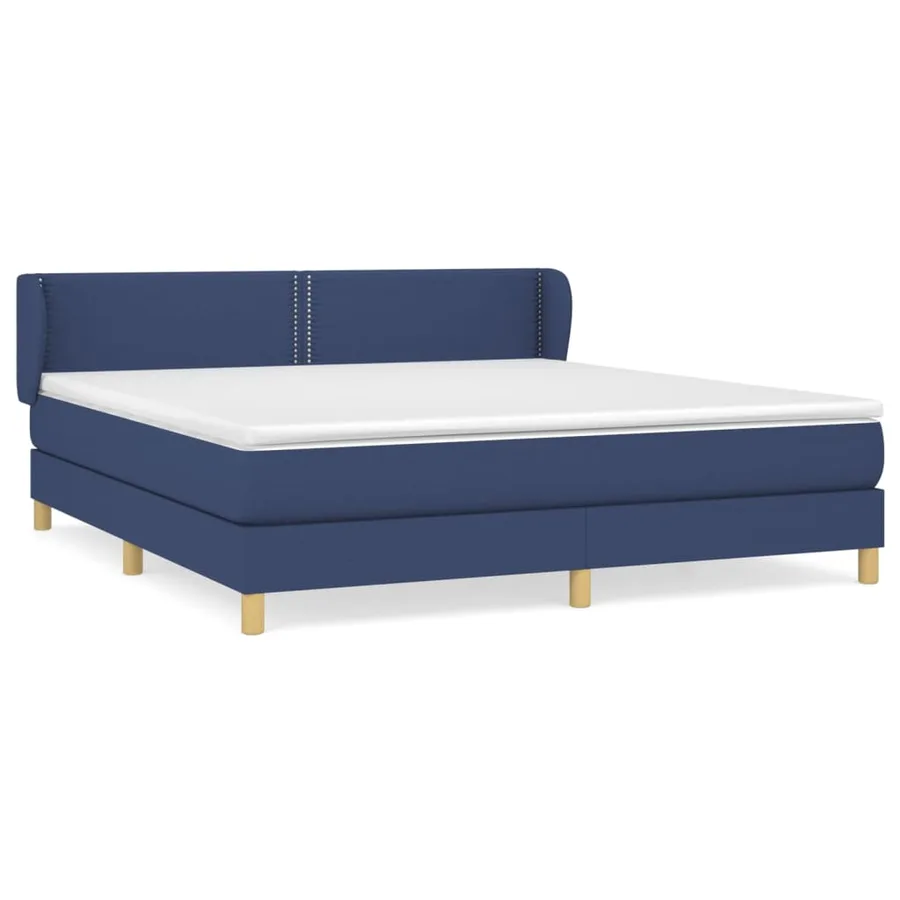 Sommier à lattes de lit avec matelas Bleu 180x200 cm Tissu - 2