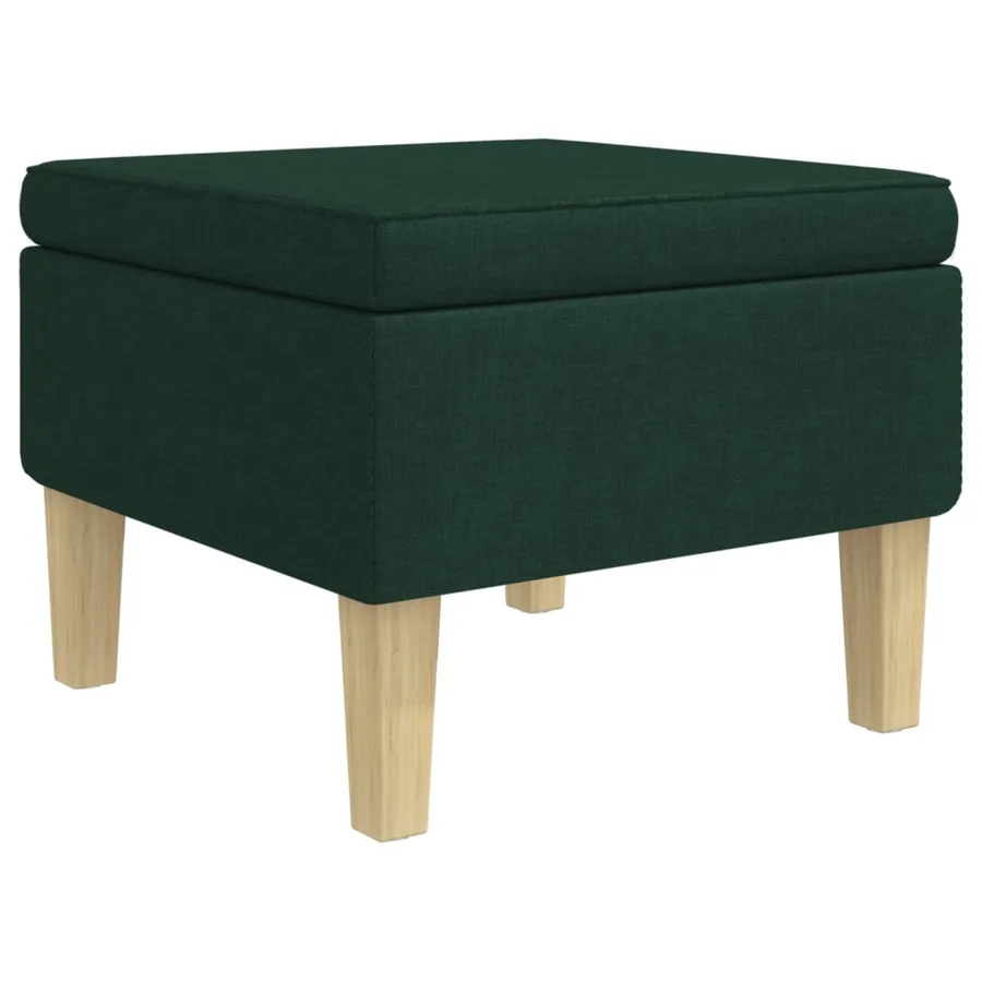 Fauteuil avec pieds à bascule et tabouret Vert foncé Tissu - 5