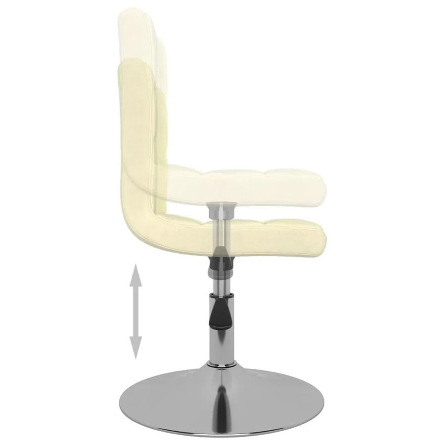 Chaise pivotante de salle à manger Crème Tissu - 4