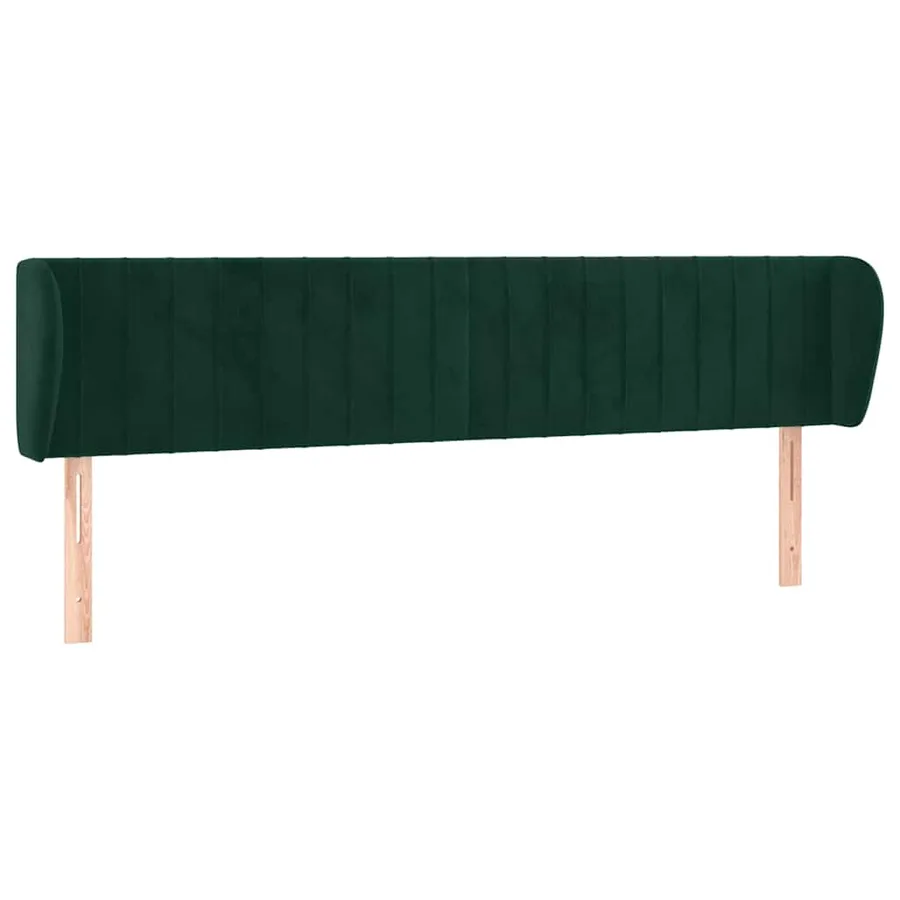 Tête de lit avec oreilles Vert foncé 183x23x78/88 cm Velours - 2