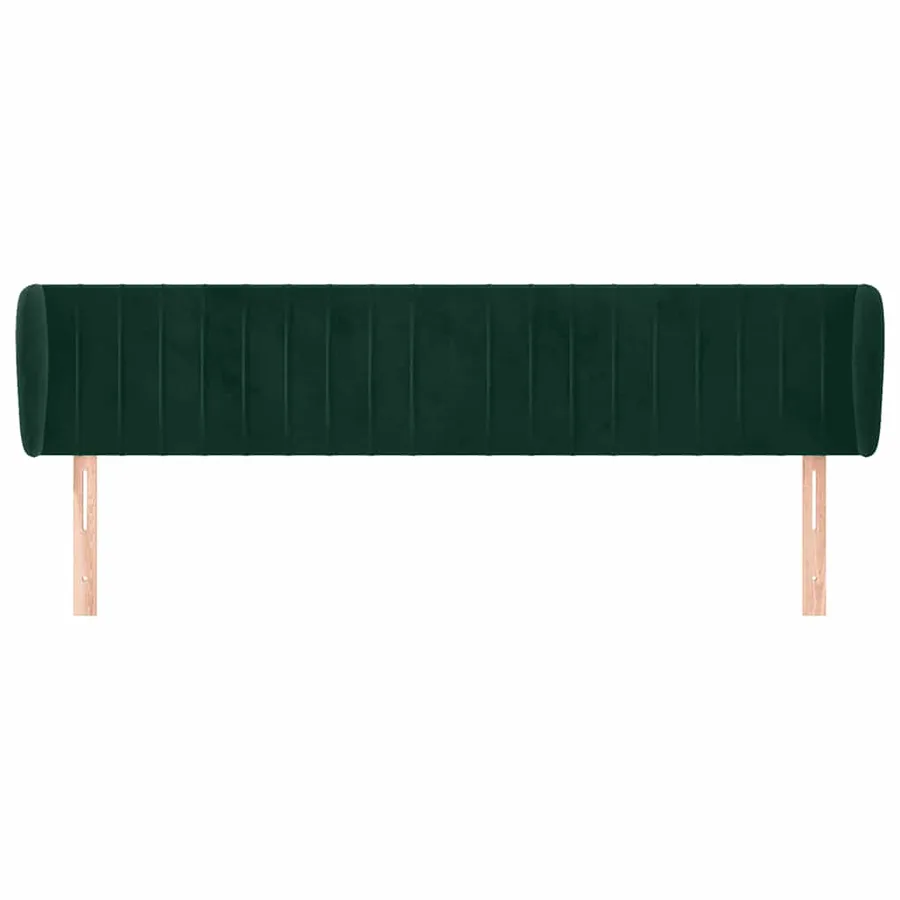 Tête de lit avec oreilles Vert foncé 183x23x78/88 cm Velours - 3