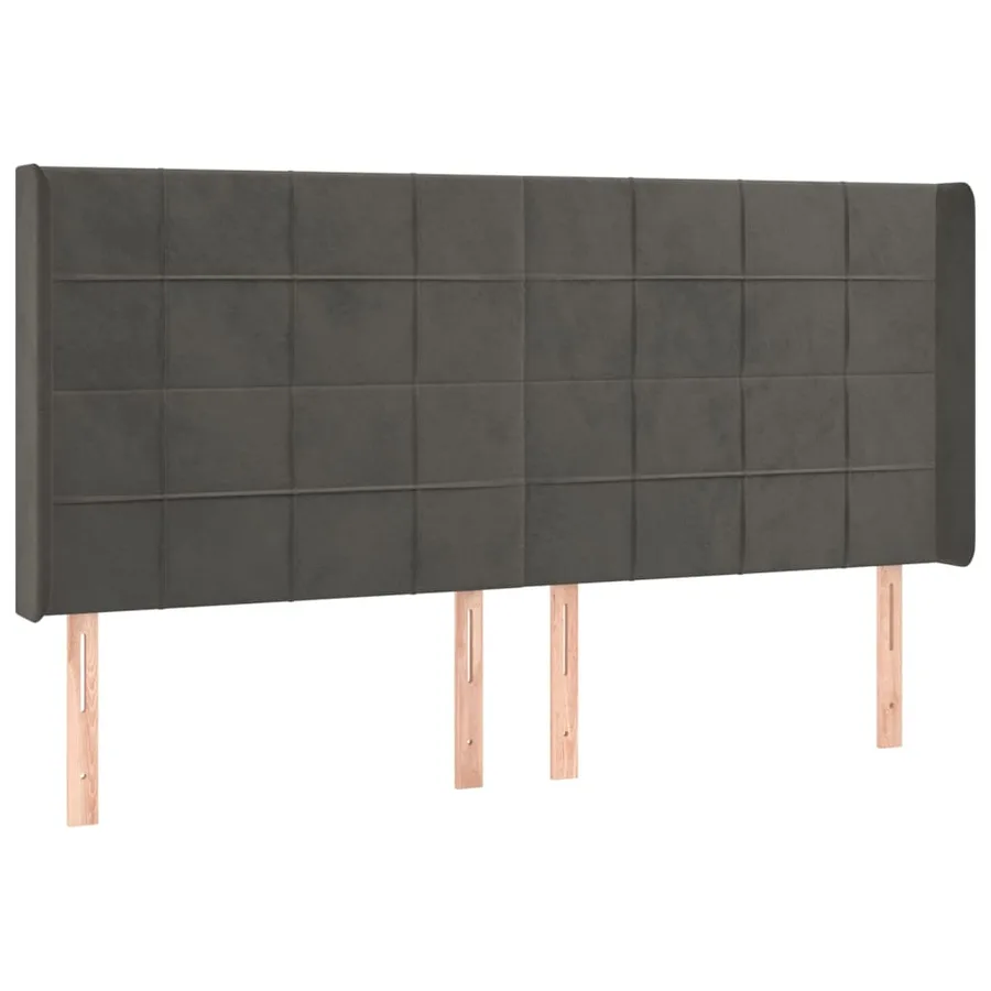 Sommier à lattes de lit matelas et LED Gris foncé 160x200 cm - 7