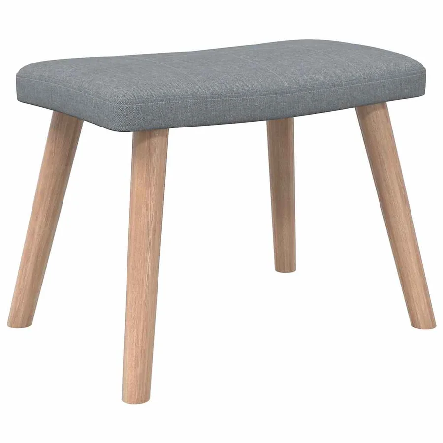 Chaise de relaxation avec tabouret Gris clair Tissu - 7