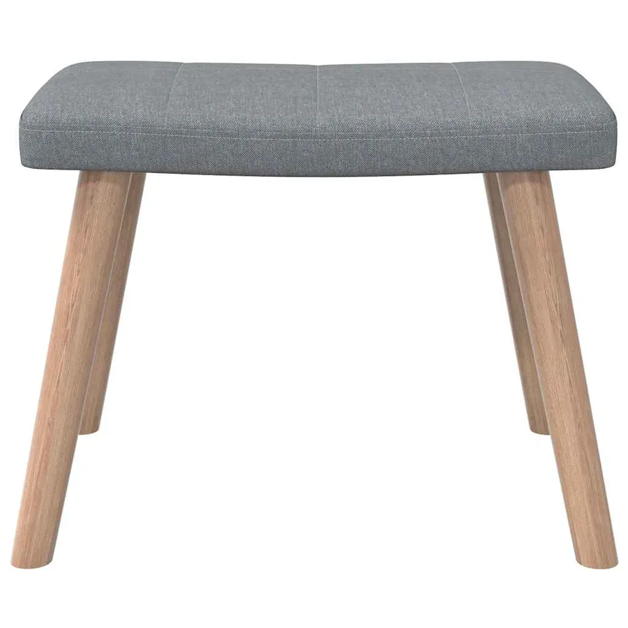 Chaise de relaxation avec tabouret Gris clair Tissu - 8
