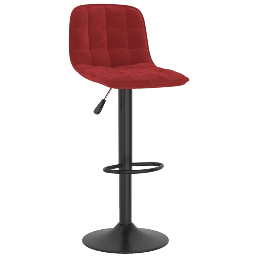 Tabourets de bar lot de 2 rouge bordeaux velours - 3