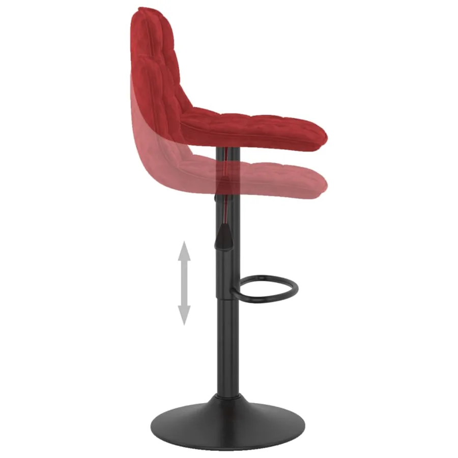 Tabourets de bar lot de 2 rouge bordeaux velours - 7