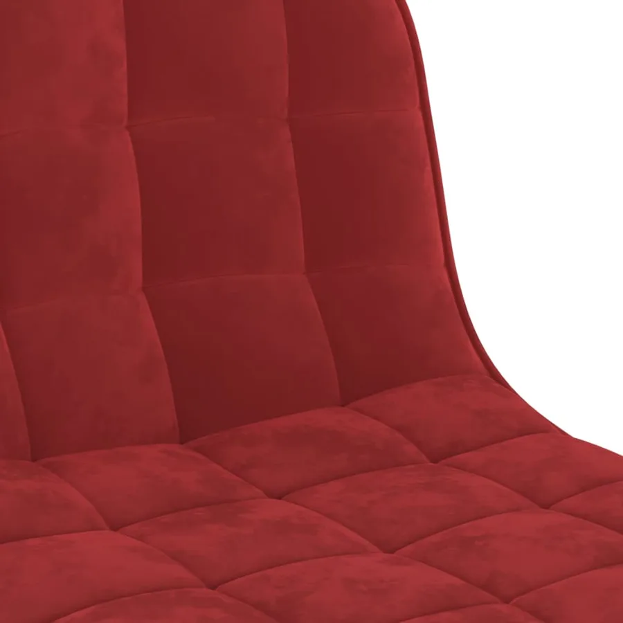 Tabourets de bar lot de 2 rouge bordeaux velours - 8