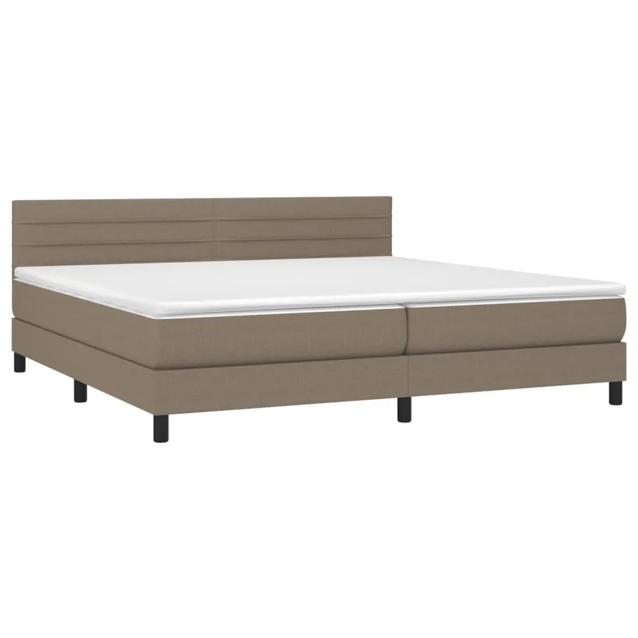 Sommier à lattes de lit avec matelas Taupe 200x200 cm Tissu - 3
