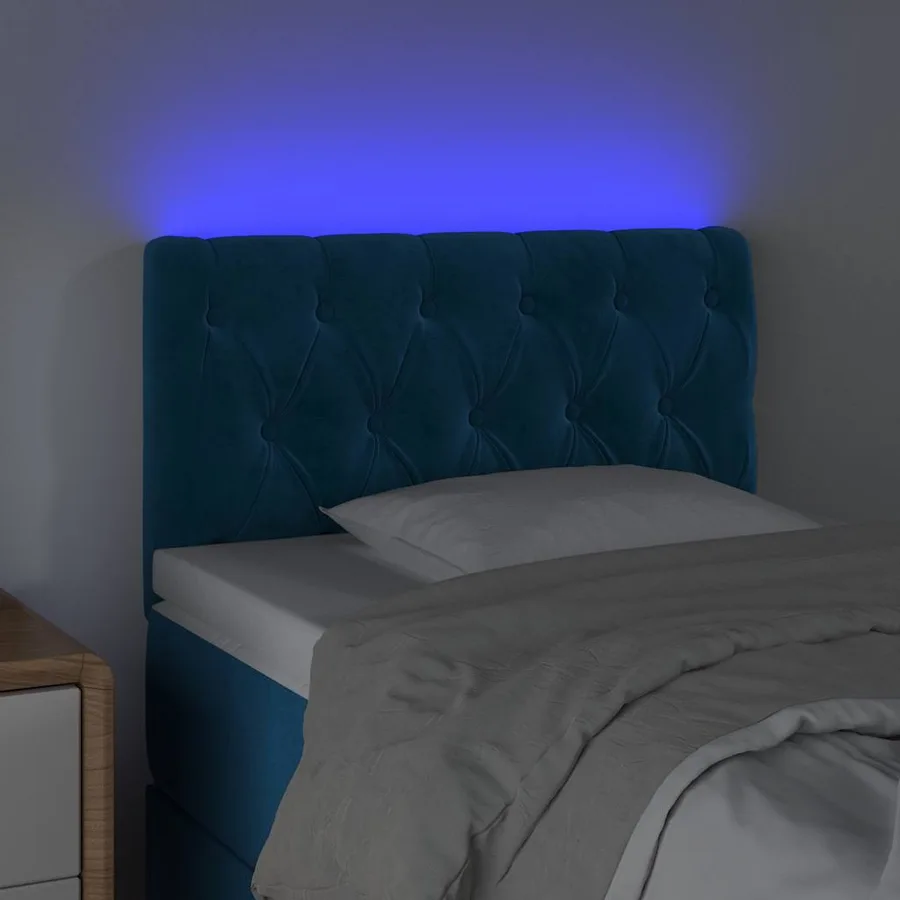 Tête de lit à LED Bleu foncé 80x7x78/88 cm Velours - 3