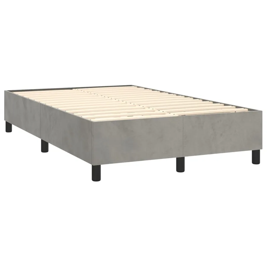 Sommier à lattes de lit et matelas Gris clair 120x200cm Velours - 4