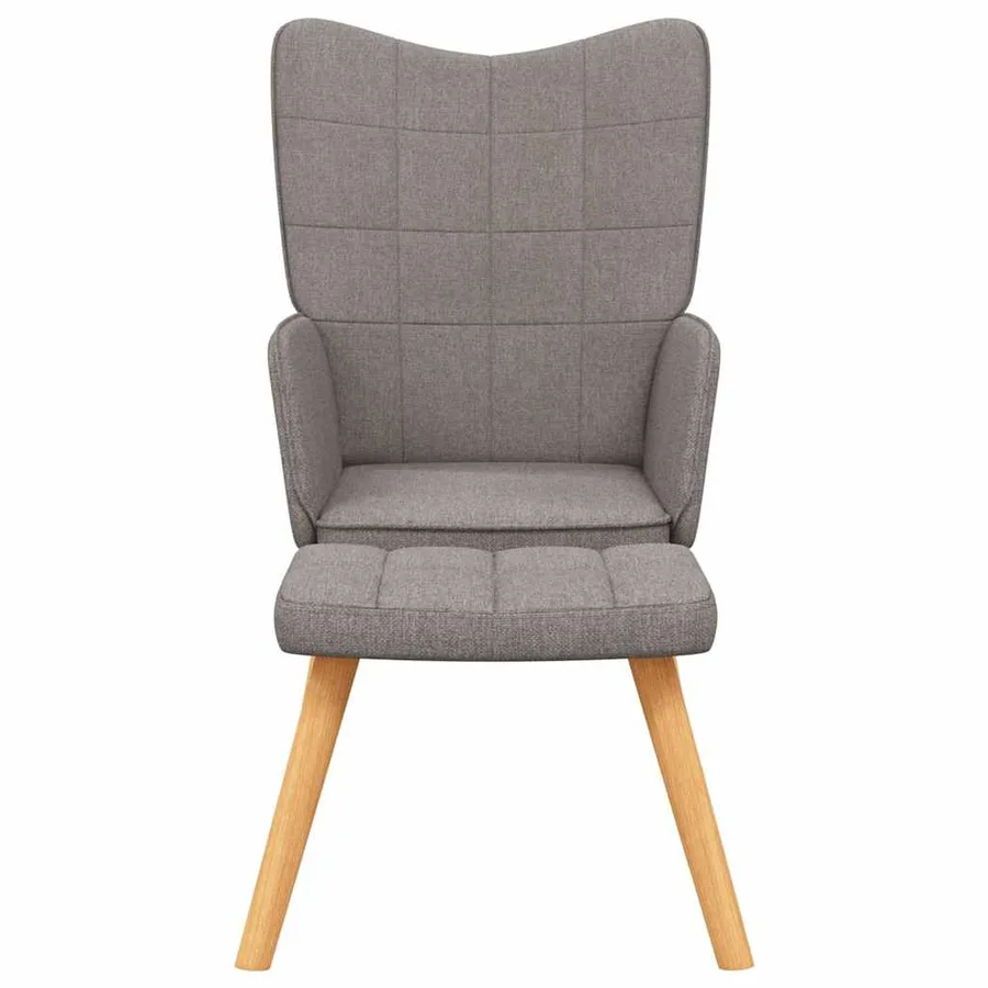 Chaise de relaxation avec tabouret Taupe Tissu - 3