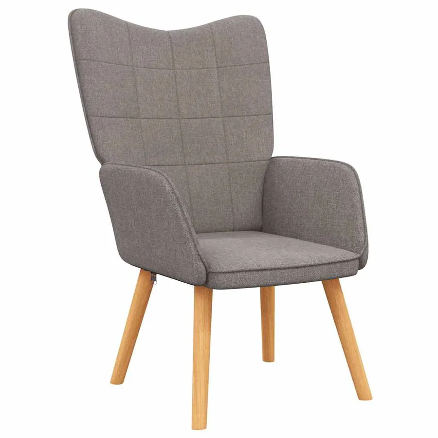 Chaise de relaxation avec tabouret Taupe Tissu - 6