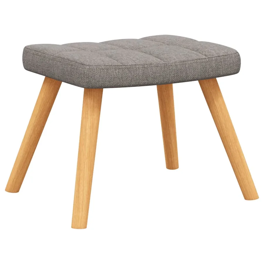 Chaise de relaxation avec tabouret Taupe Tissu - 7