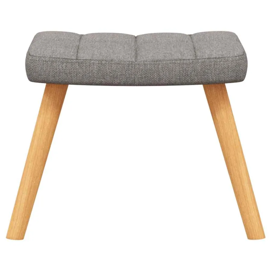 Chaise de relaxation avec tabouret Taupe Tissu - 8