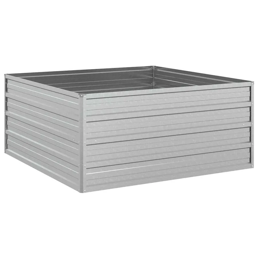 Lit surélevé de jardin 100x100x45 cm Acier galvanisé Argenté - 2
