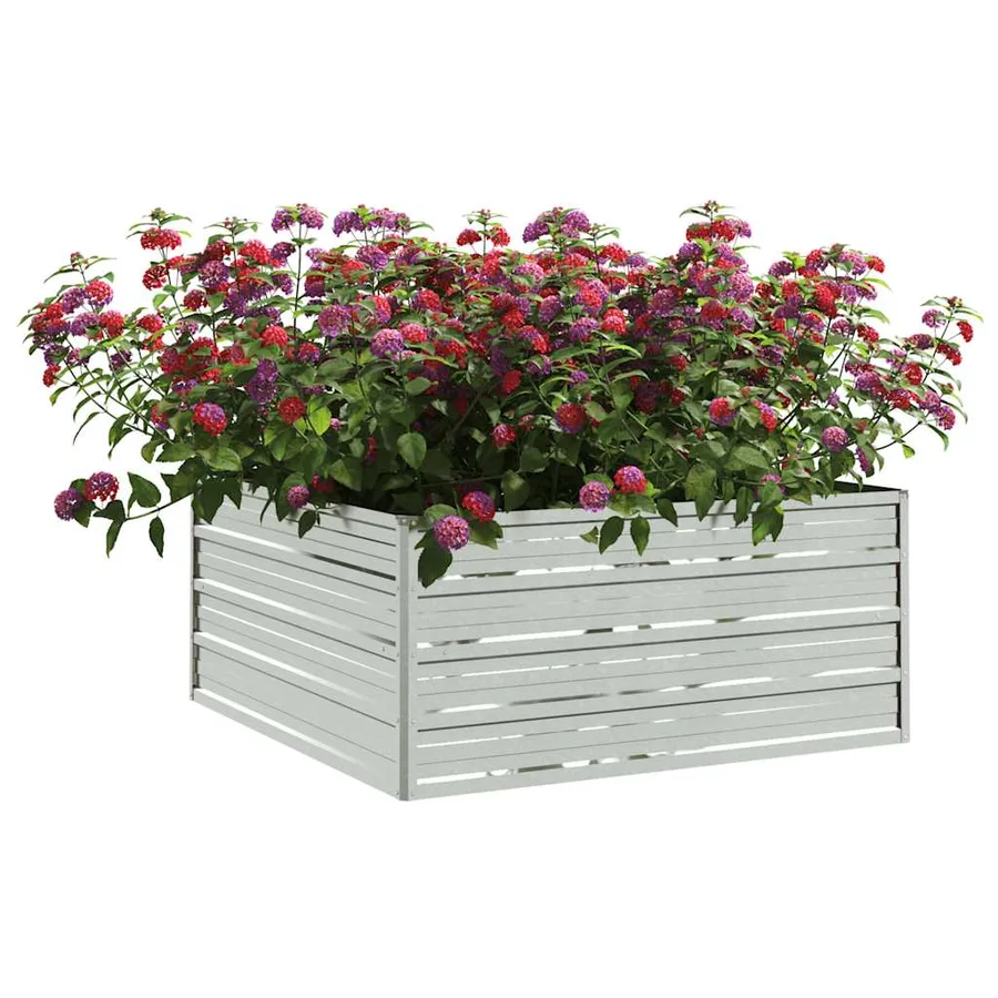 Lit surélevé de jardin 100x100x45 cm Acier galvanisé Argenté - 3
