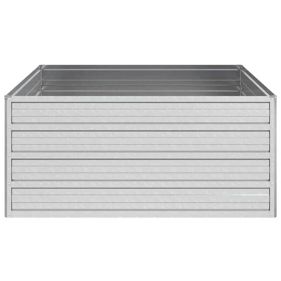 Lit surélevé de jardin 100x100x45 cm Acier galvanisé Argenté - 4