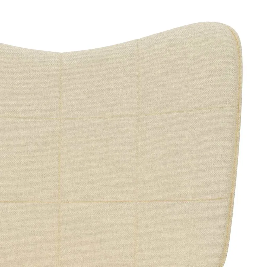 Chaise à bascule avec tabouret Crème Tissu - 7