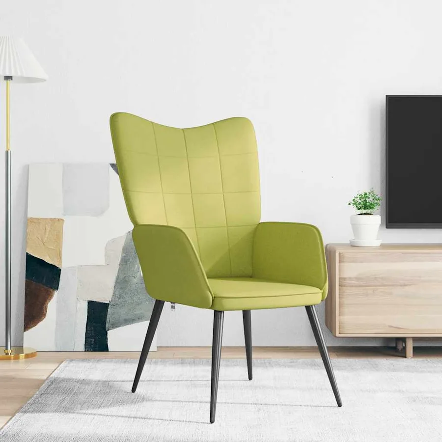 Chaise de relaxation Vert Tissu - 3
