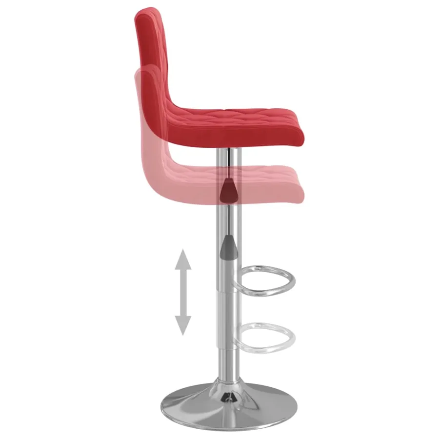 Tabourets de bar lot de 2 rouge bordeaux velours - 7