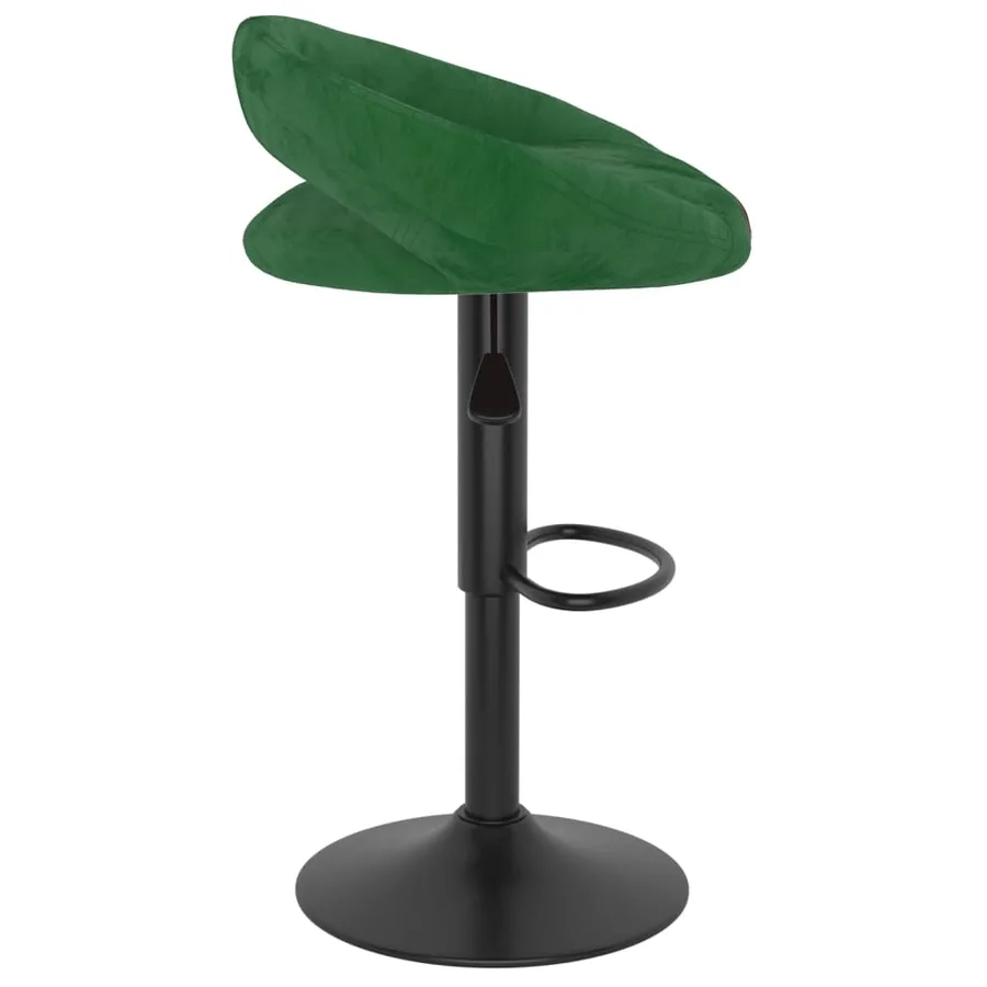 Tabourets de bar lot de 2 vert foncé velours - 4