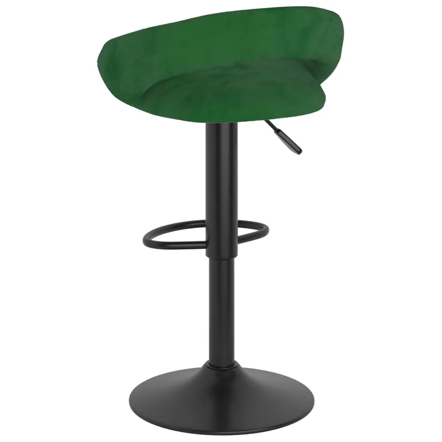 Tabourets de bar lot de 2 vert foncé velours - 5
