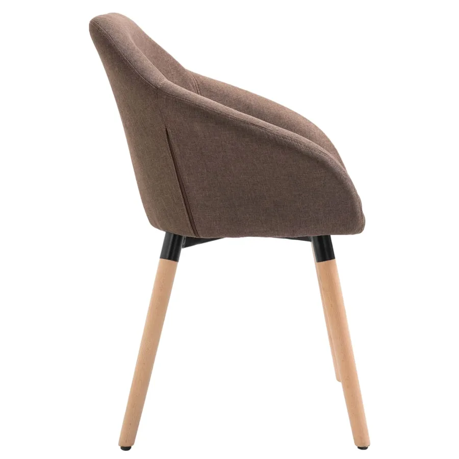 Chaises à manger lot de 4 marron tissu - 5
