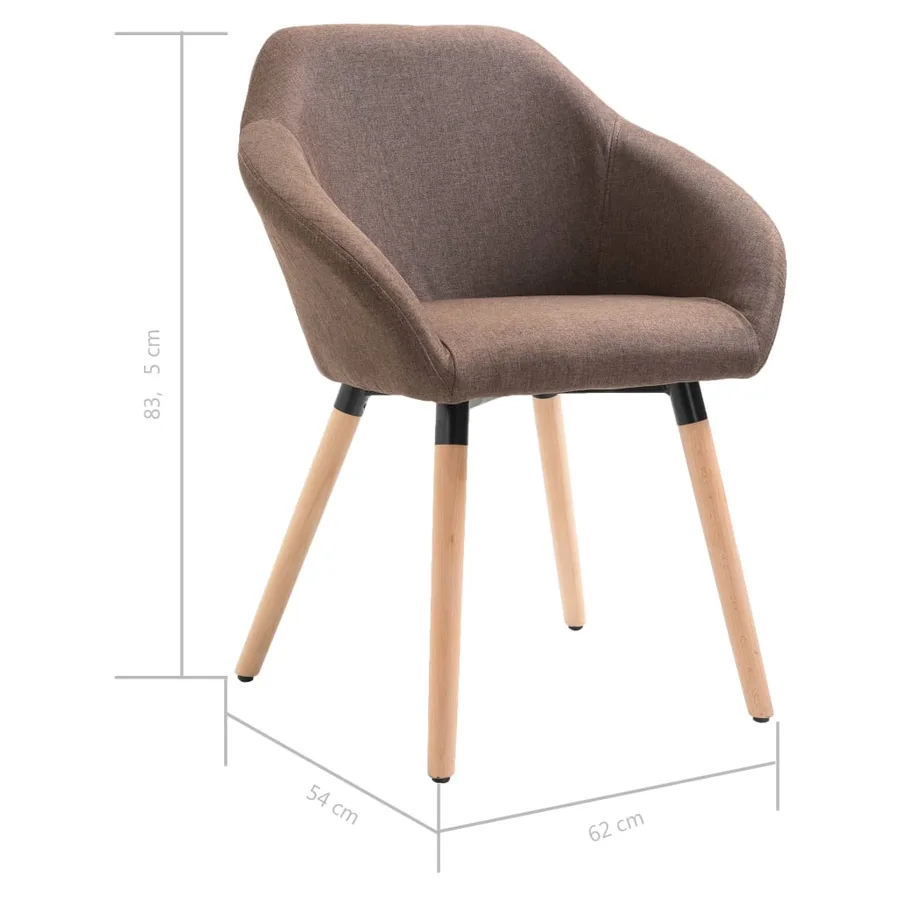 Chaises à manger lot de 4 marron tissu - 8