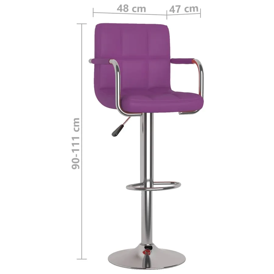 Tabourets de bar lot de 2 violet similicuir - 10