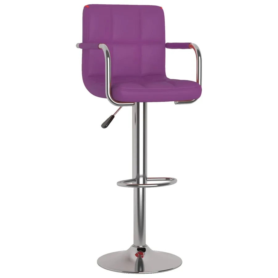 Tabourets de bar lot de 2 violet similicuir - 3