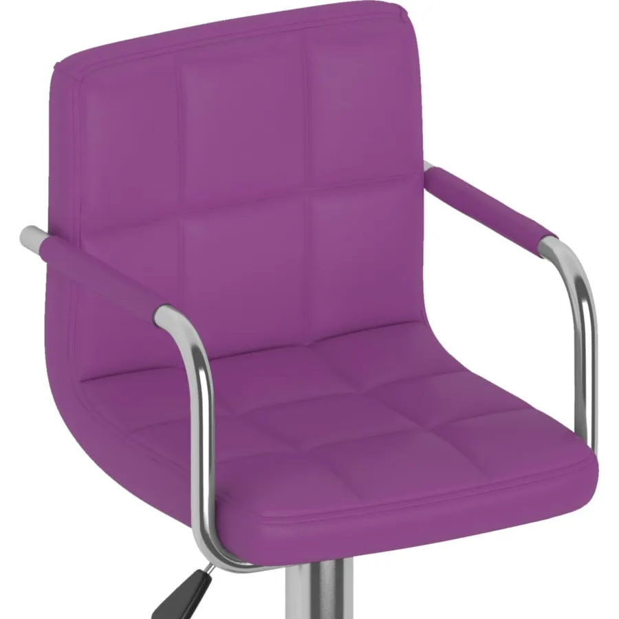 Tabourets de bar lot de 2 violet similicuir - 8