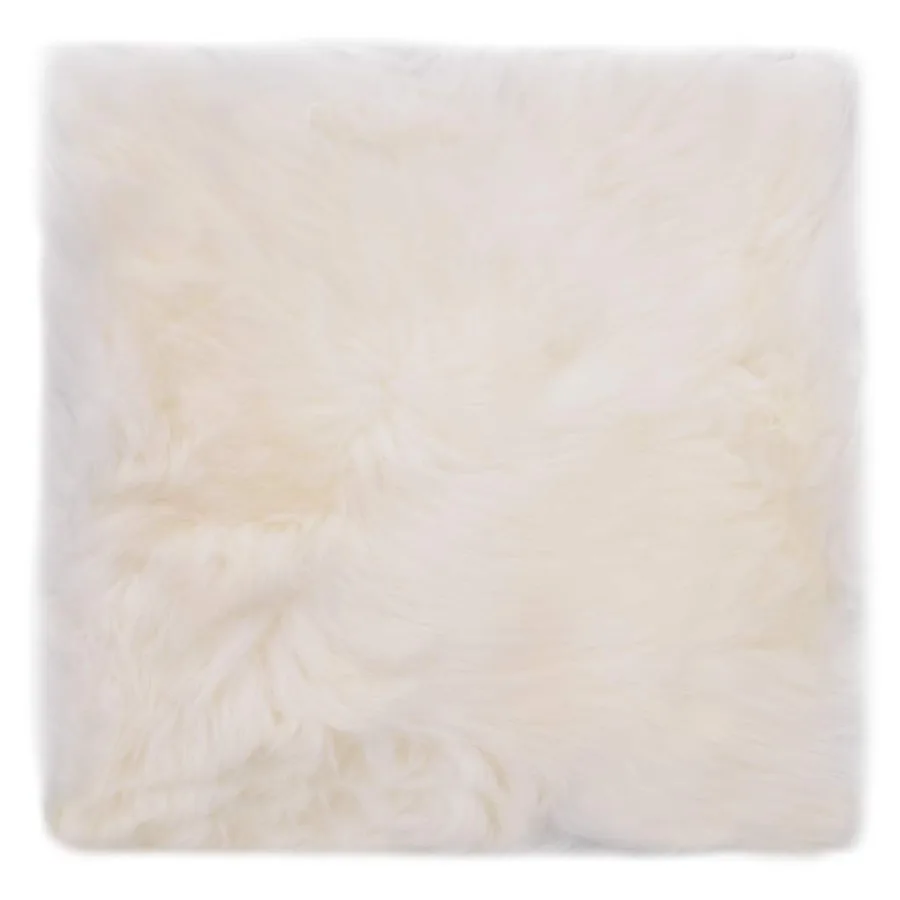 Coussins de chaise lot de 2 Blanc Peau de mouton véritable - 2