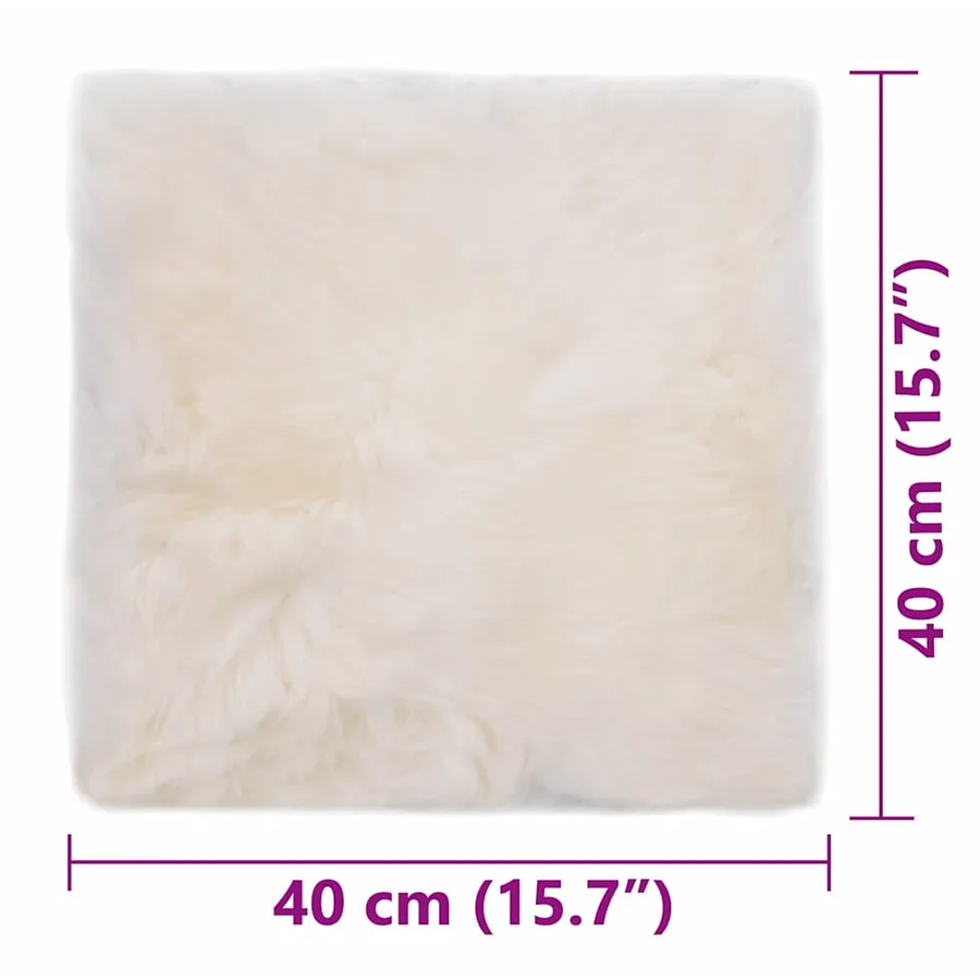 Coussins de chaise lot de 2 Blanc Peau de mouton véritable - 6