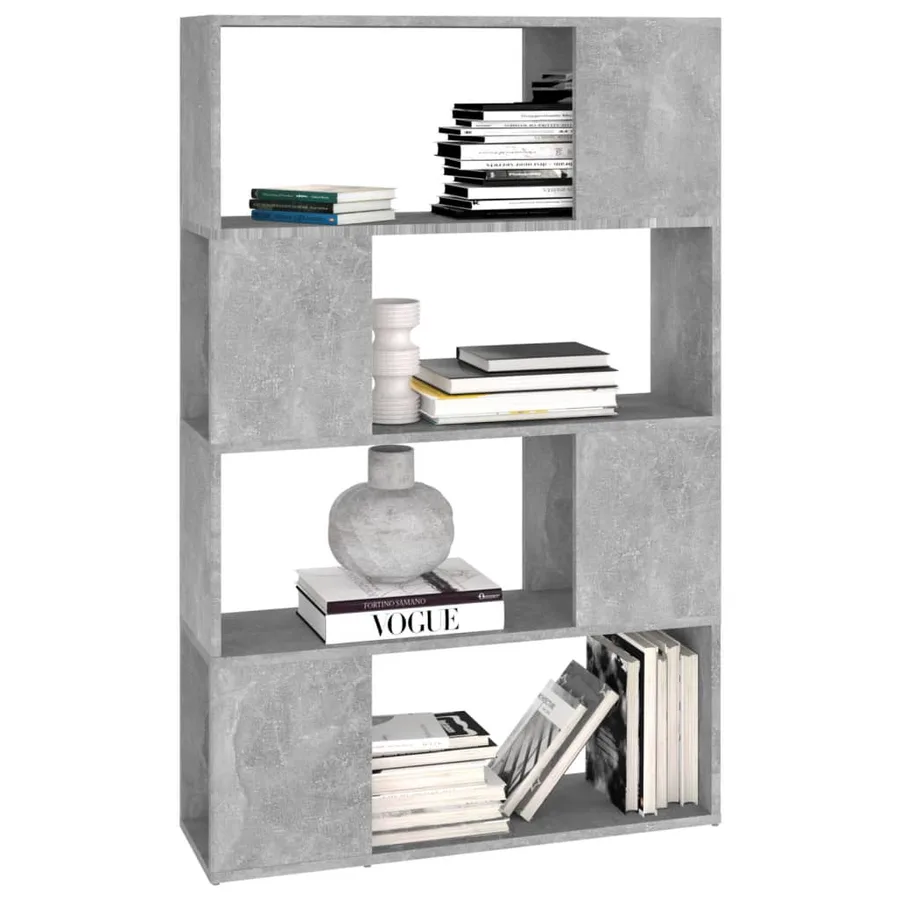 Bibliothèque/Séparateur de pièce Gris béton 80x24x124,5 cm - 4