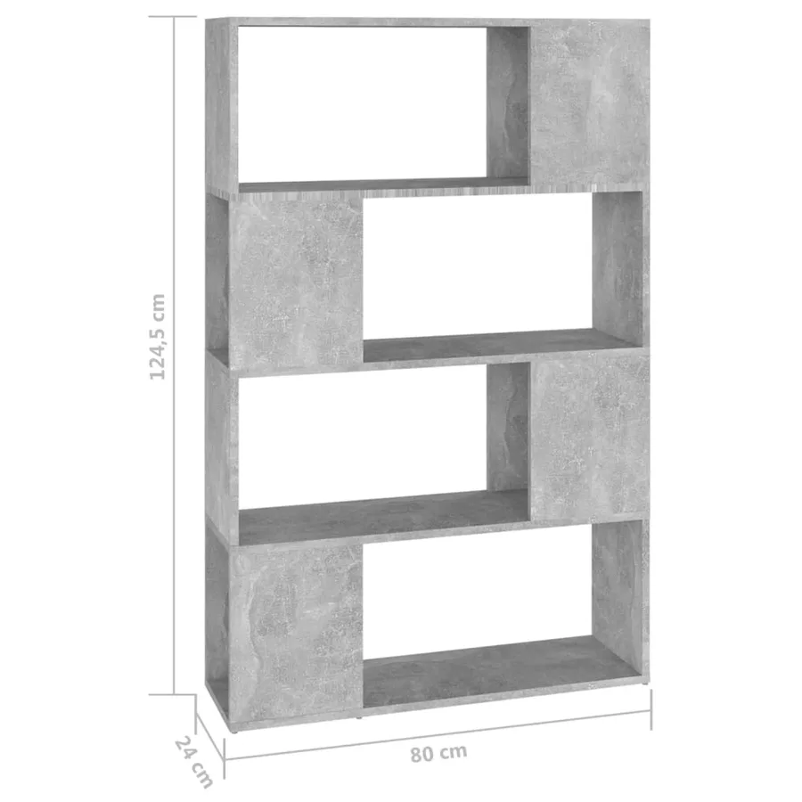 Bibliothèque/Séparateur de pièce Gris béton 80x24x124,5 cm - 7
