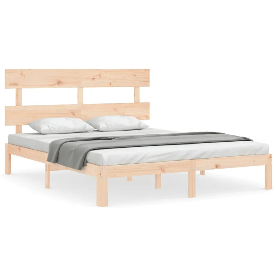 Cadre de lit sans matelas 160x200 cm bois massif de pin - 2