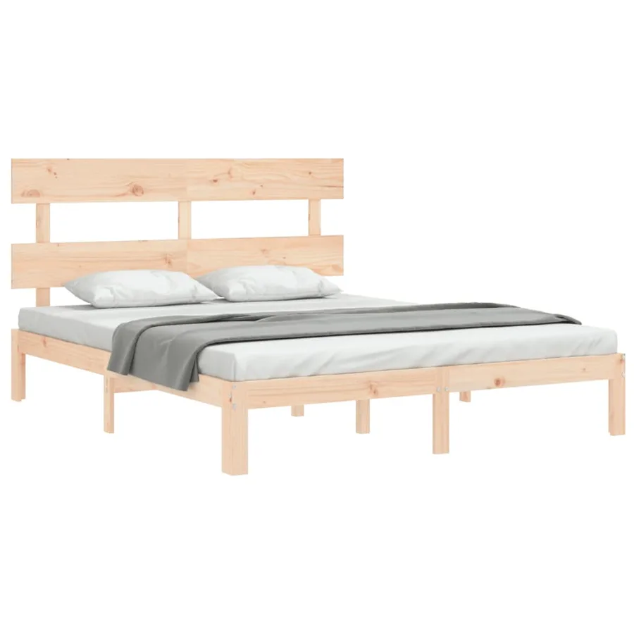Cadre de lit sans matelas 160x200 cm bois massif de pin - 4