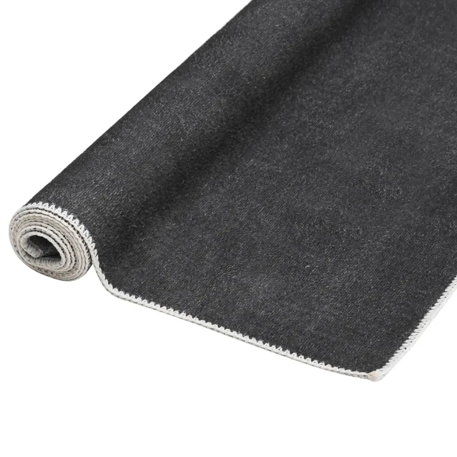 Tapis de couloir lavable pliable Anthracite 80x300 cm Polyester - 2