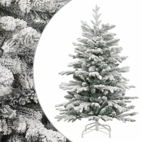 Sapin de Noël artificiel à charnières avec neige floquée 150 cm