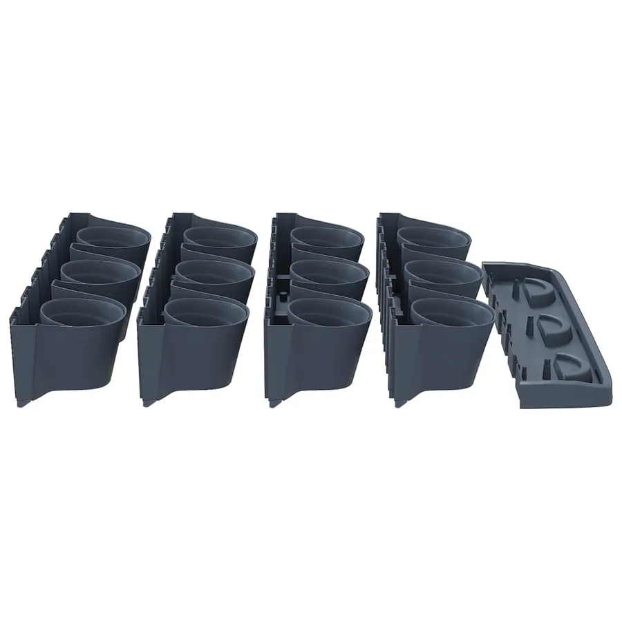 Ensemble de jardinières verticales 12 pcs Anthracite PP - 5