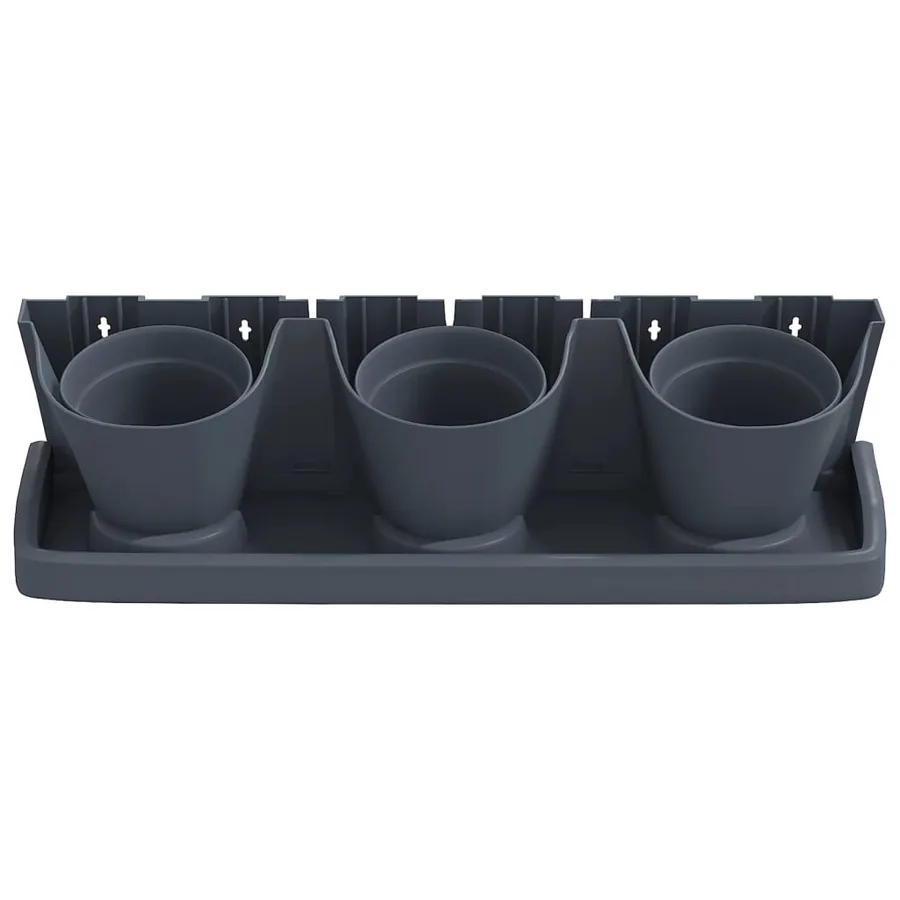 Ensemble de jardinières verticales 12 pcs Anthracite PP - 7