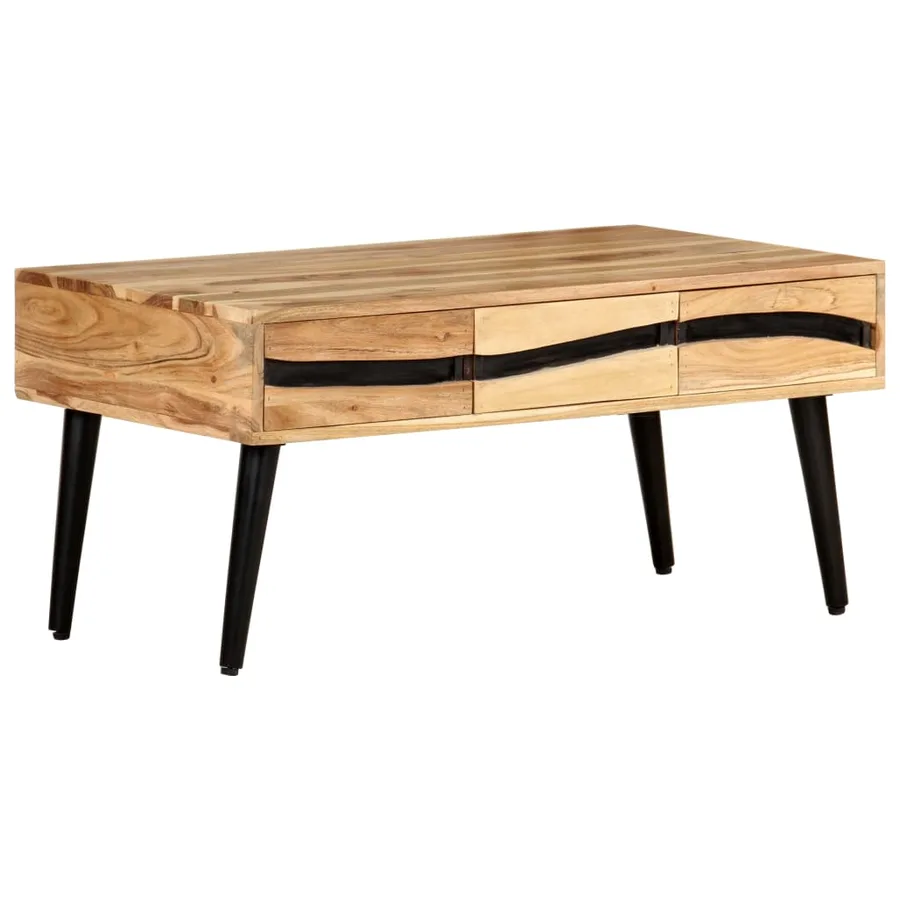 Table basse 88x50x42 cm Bois d'acacia solide - 12