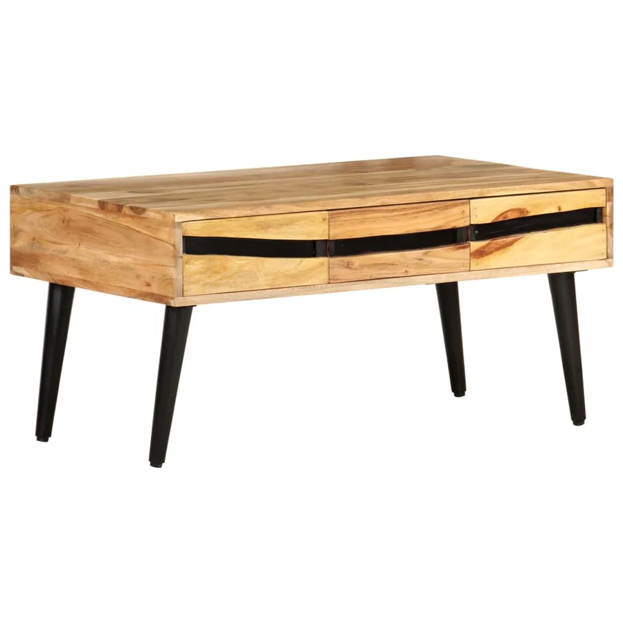 Table basse 88x50x42 cm Bois d'acacia solide - 9